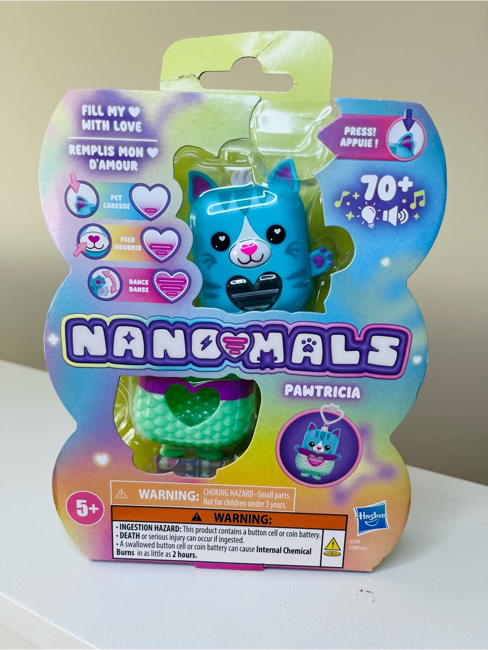 Hasbro Nanomals Pawtricia Interactive Toy - Blue, Green, Purple